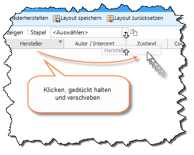 Spalten mit der Maus verschieben